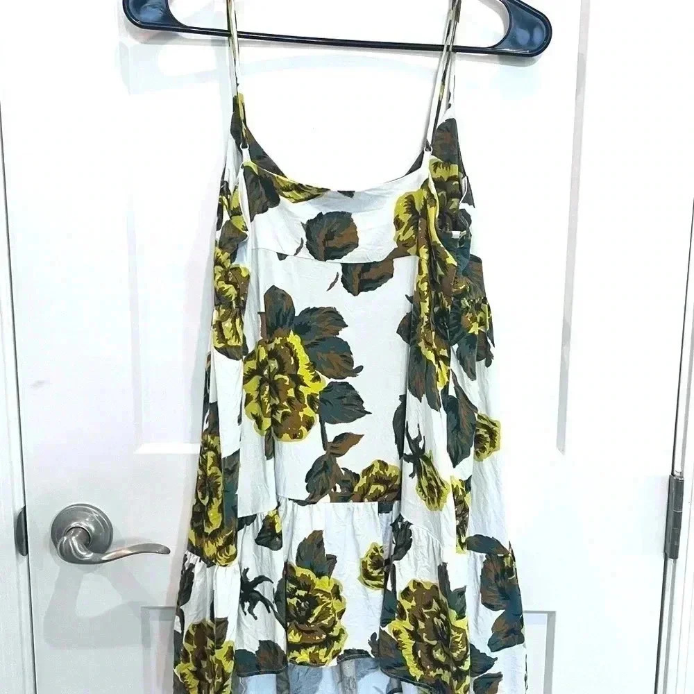 Urban Outfitters floral print mini dress tunic top spaghetti strap tank size S - Picture 2 of 8